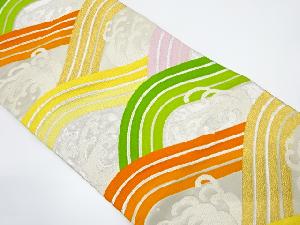 アンティーク　荒波に青海波模様織り出し袋帯（材料）